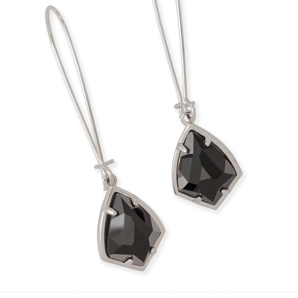 Kendra Scott Carinne Earrings in Black Glass